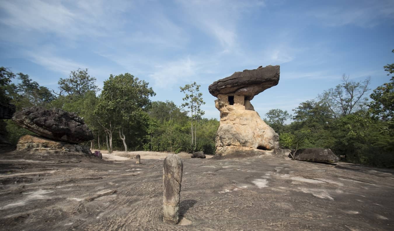 A huge rock formation in Isaan, Thailand