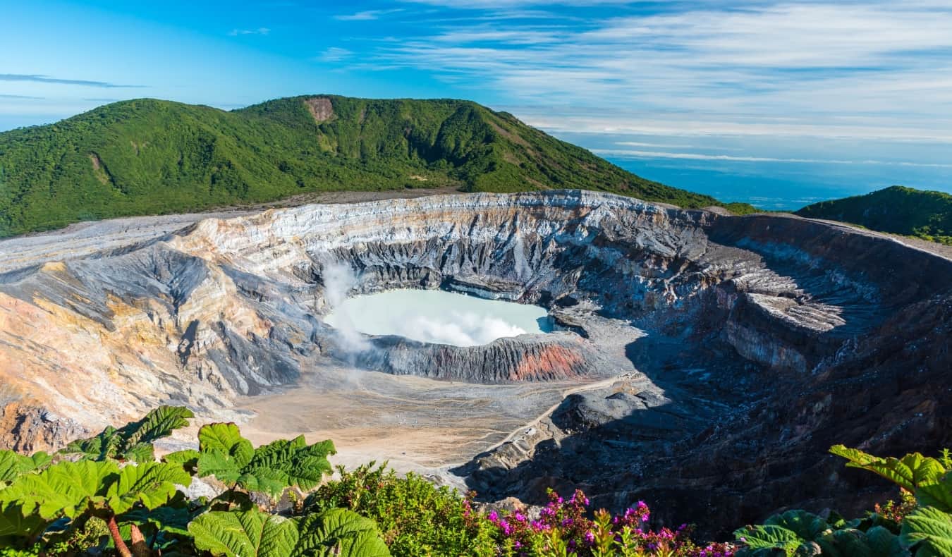 The caldera of the Poas Volcano in Costa Rica