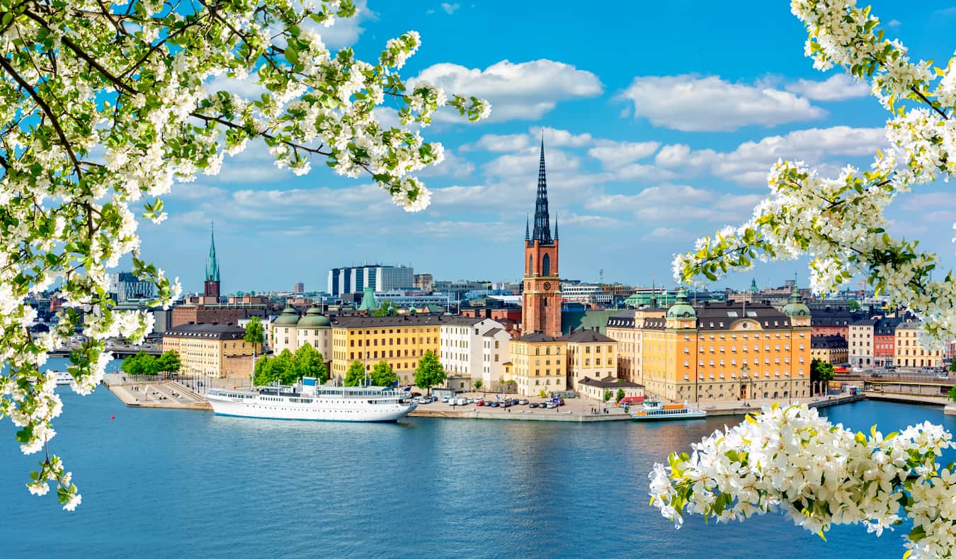 A view overlooking the Old Town in sunny Stockholm, Sweden