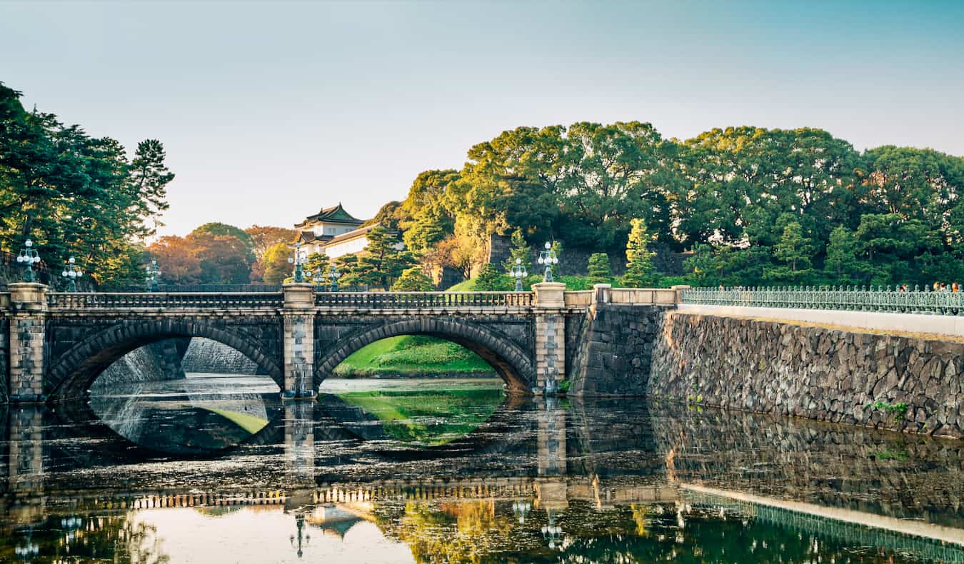 a peaceful garden near the Imperial Palace in beautiful Tokyo, Japan