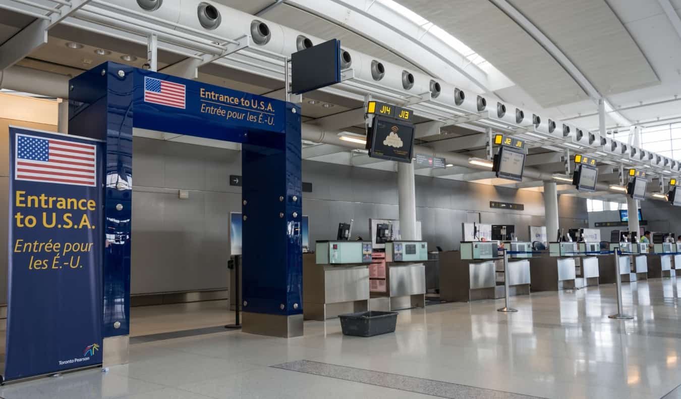 The US border at the Toronto International Airport