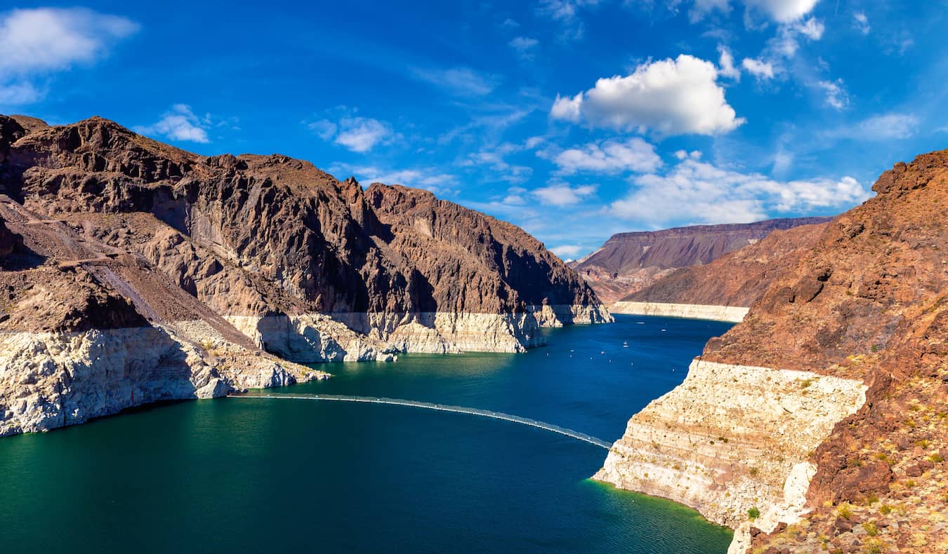 The retreating waters of Lake Mead, near the Hoover Dam and Las Vegas, Nevada