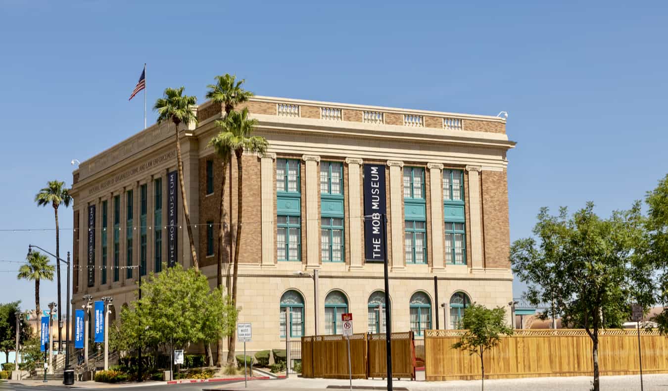 The exterior of the Mob Museum in Las Vegas, Nevada