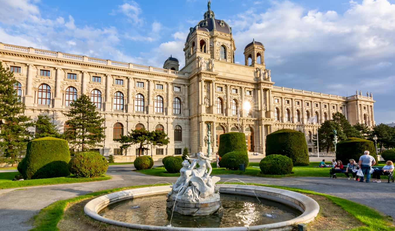 The Museum of Fine Arts, a massive and historic building, in Vienna, Austria