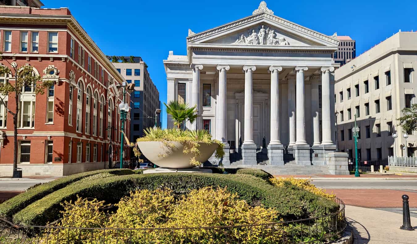 Lafayette Square in the Warehouse District of sunny New Orleans, LA