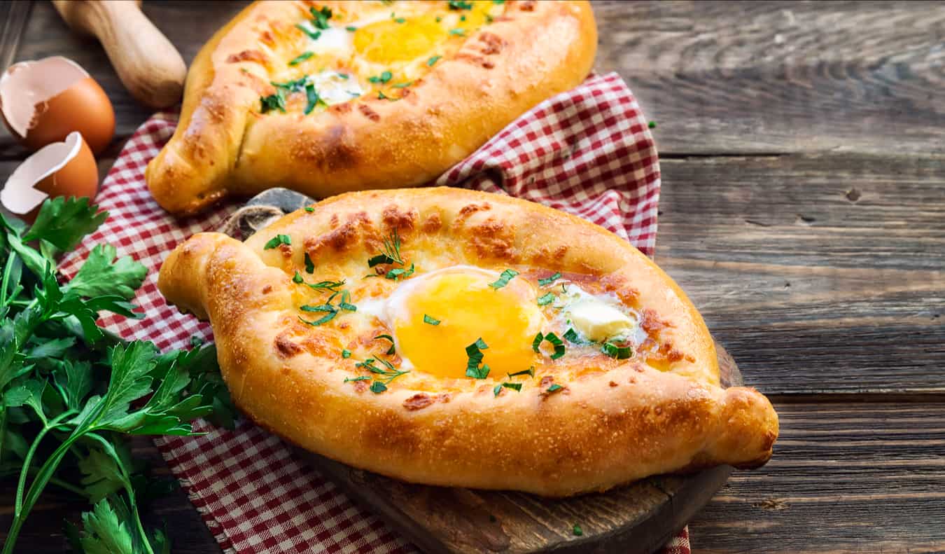 Khachapuri, a famous and delicious local dish in Georgia made from bread