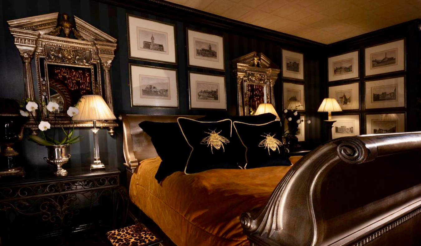 A super luxurious and chic hotel room suite in a five-star hotel in Edinburgh, Scotland