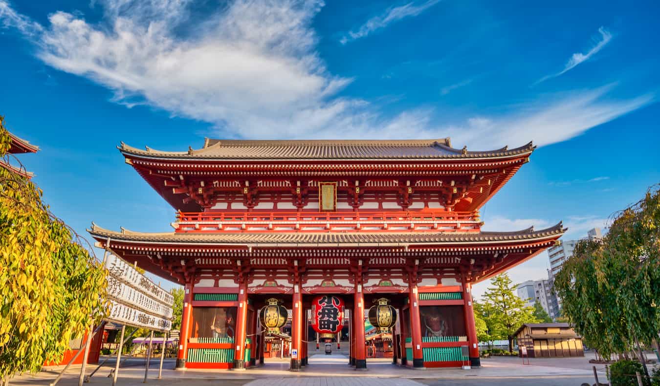 The popular and colorful Asakusa Temple in bustling Tokyo, Japan