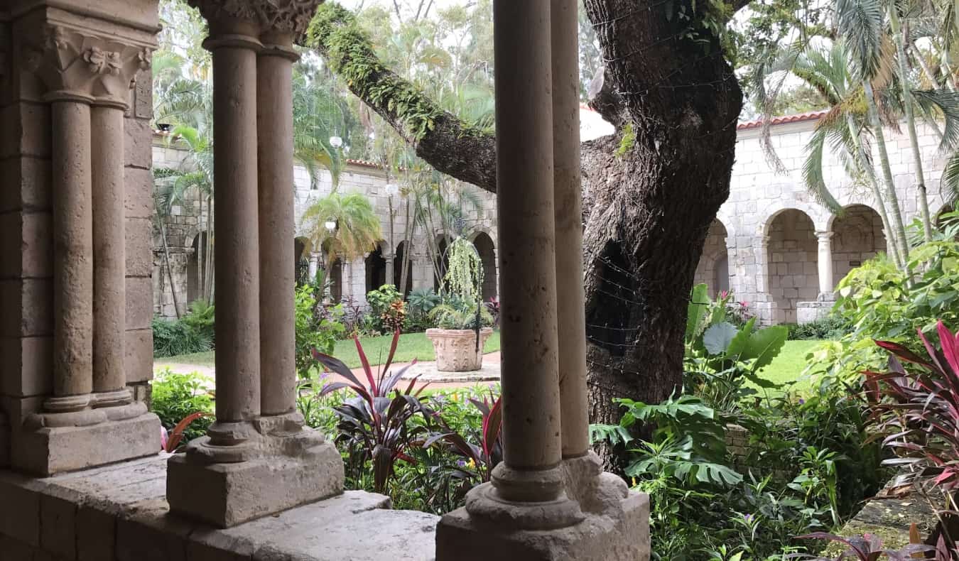 The inner cloister of the ancient Spanish monastery in Miami, Florida