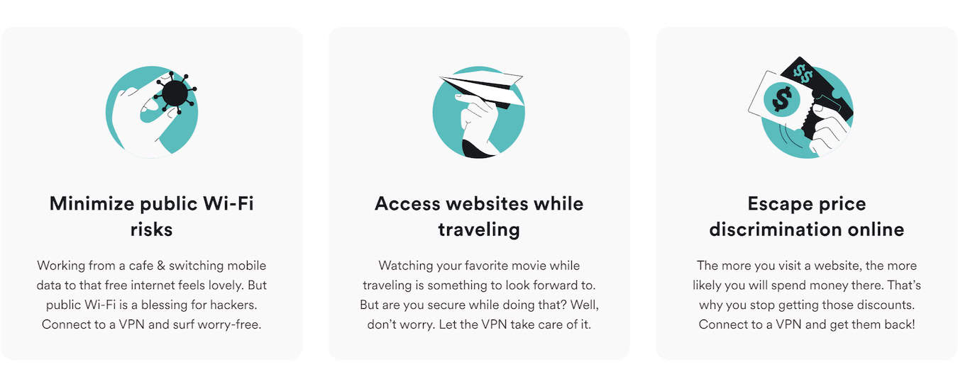 A screenshot from Surfshark about their VPN service