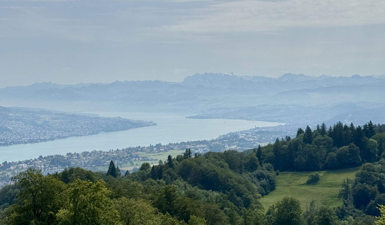 A sweeping view overlooking the landscape near Zurich, Switzerland