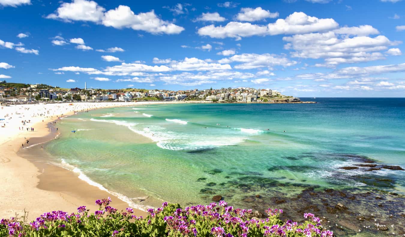 The beautiful Bondi Beach near Sydney, Australia on a bright and sunny summer day