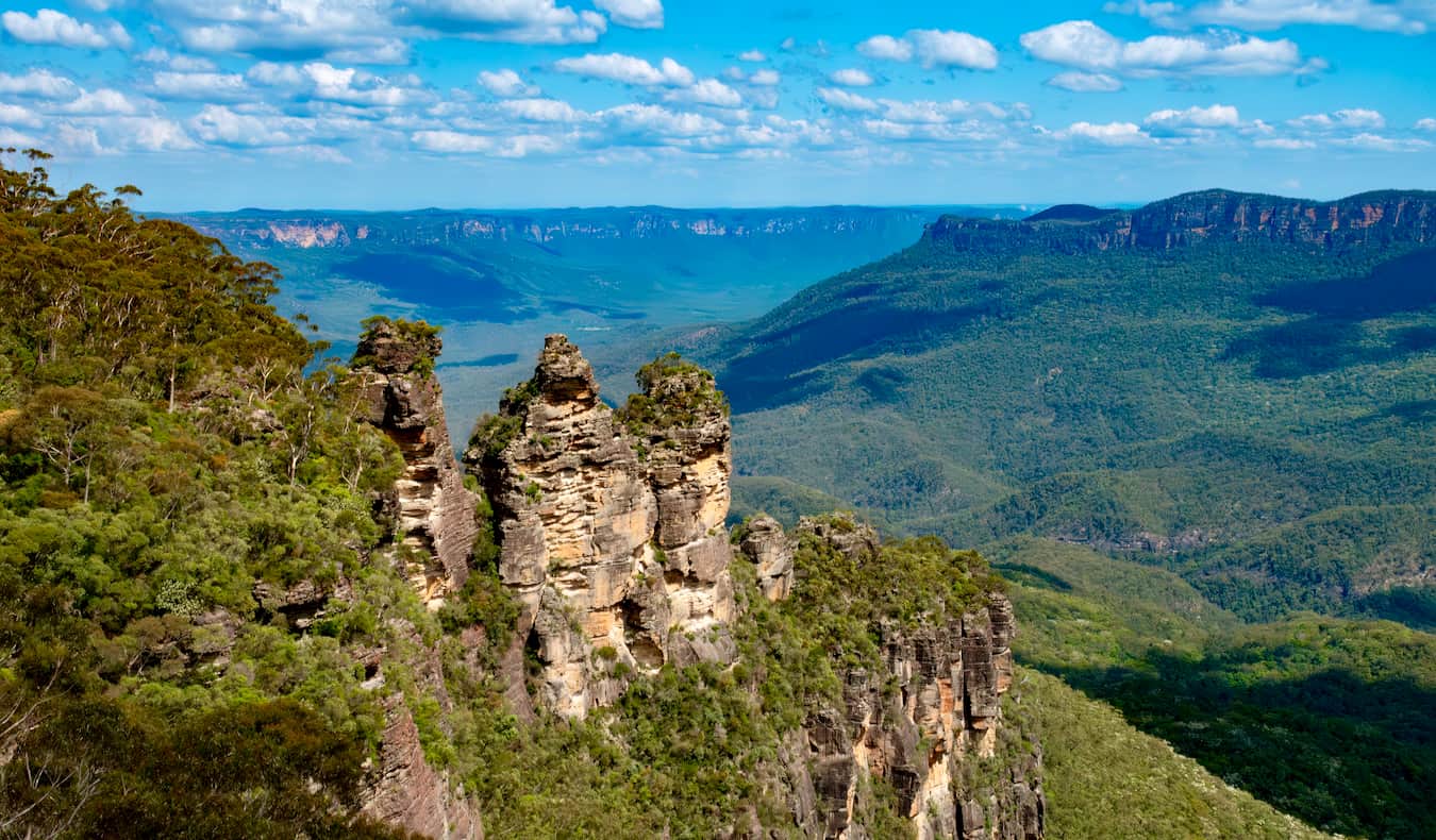 The towering Blue Mountains in a national park near Sydney, Australia