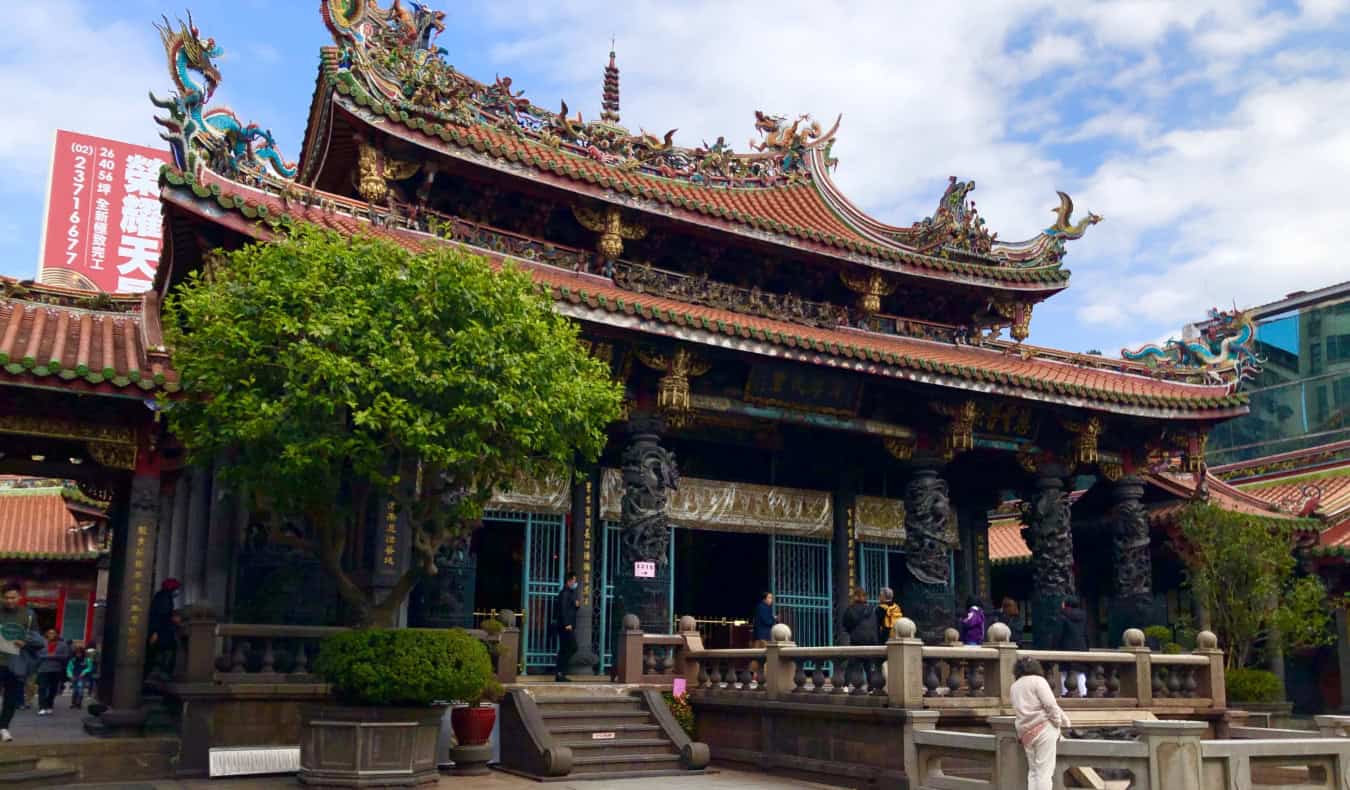 The intricate Lungshan Temple in Taipei, Taiwan