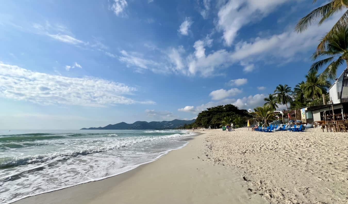 A quiet, sunny beach on an island in beautiful Thailand