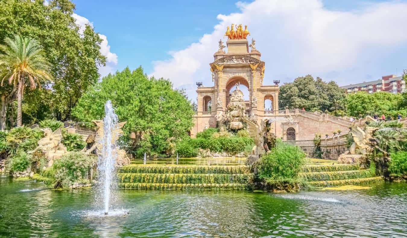 The intricately designed fountain at the Parc de la Ciutadella in Barcelona, Spain