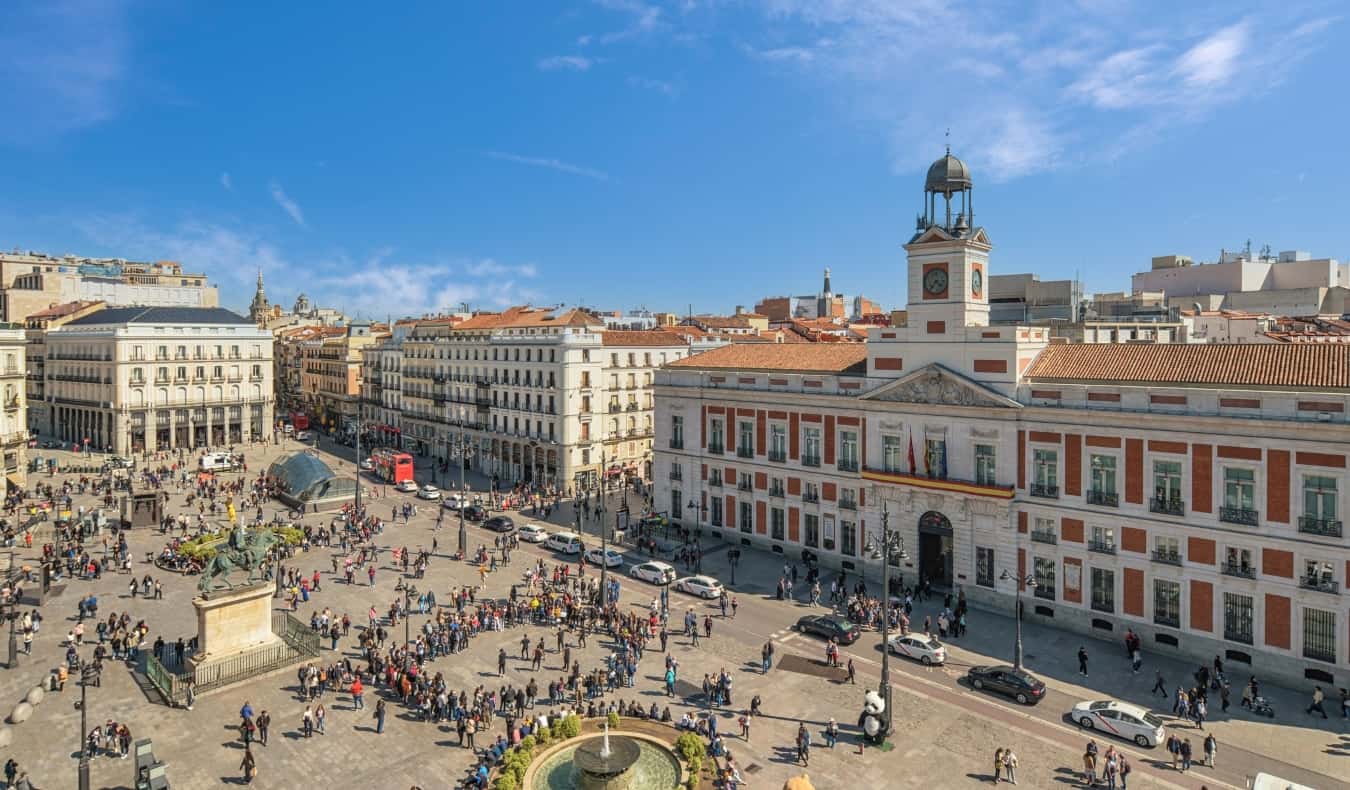 The Puerta del Sol plaza in Madrid, Spain