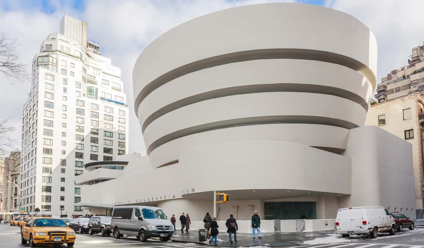 The exterior of the Guggenheim museum in New York City