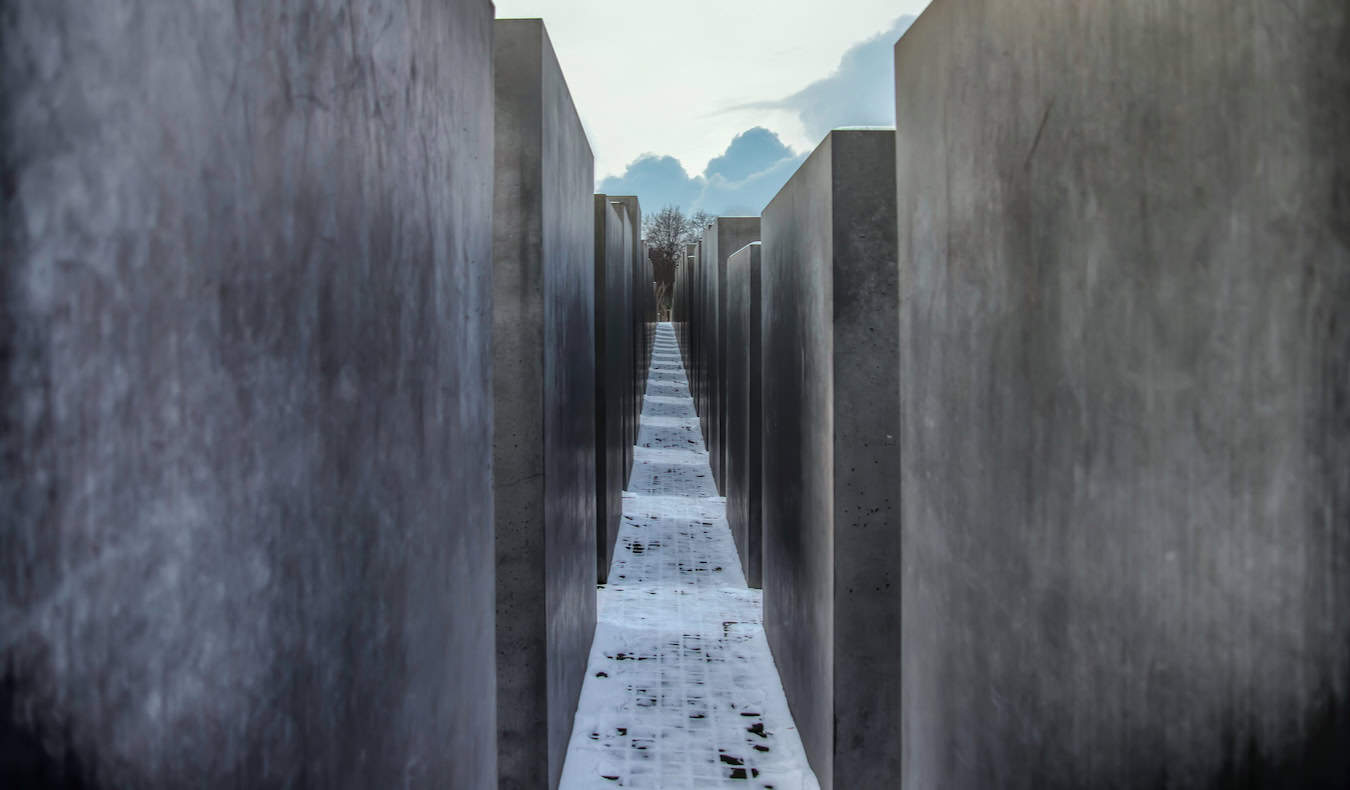 A view of the sobering Memorial to the Murdered Jews of Europe in Berlin, Germany