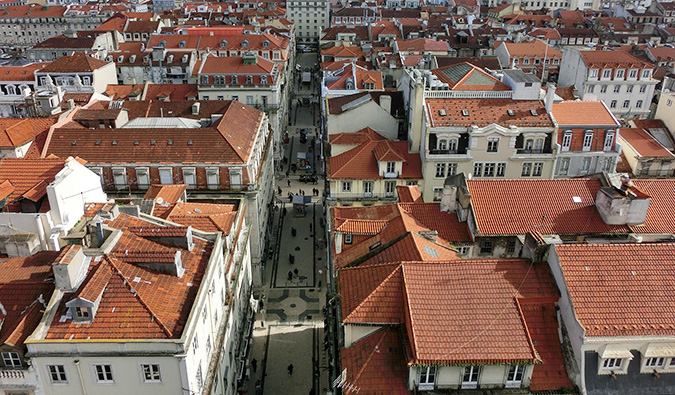 lisbon portugal aerial view