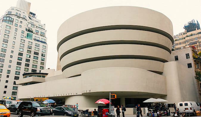 The exterior of the Guggenheim museum in New York City