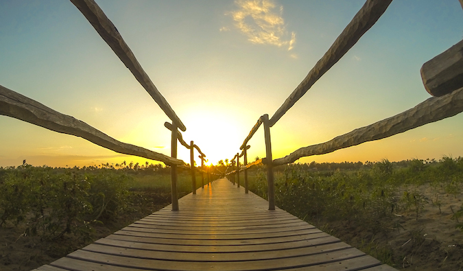 One of the amazing views of the coast in Mozambique at sunset