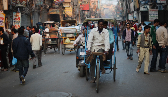 a busy street in an indian city