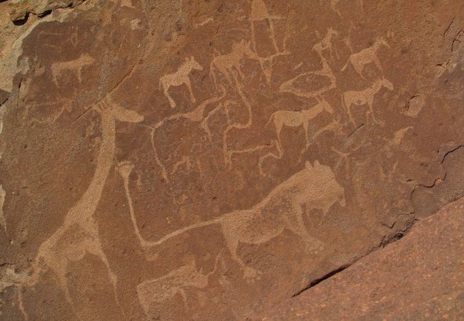 Stunning rock paintings in Namibia, Southern Africa