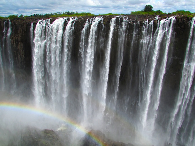 A stunning double rainbow over Victoria Falls from Zimbabwe