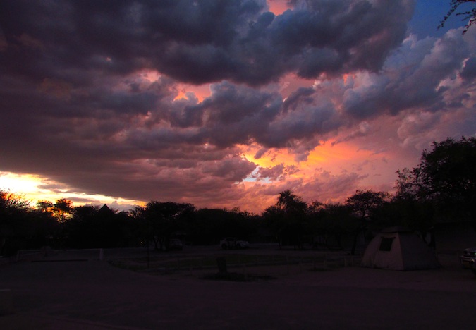 A sunset somewhere in the Namibian bush, Africa