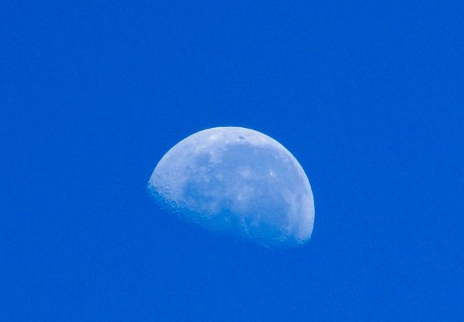 The moon from the Namibian desert in Southern Africa. Amazing how clear the sky is at 9 am!