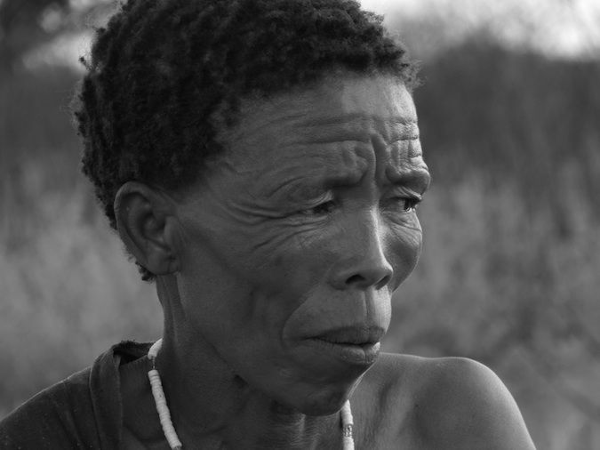 Photo of a wise bushwoman from Namibia, Southern Africa