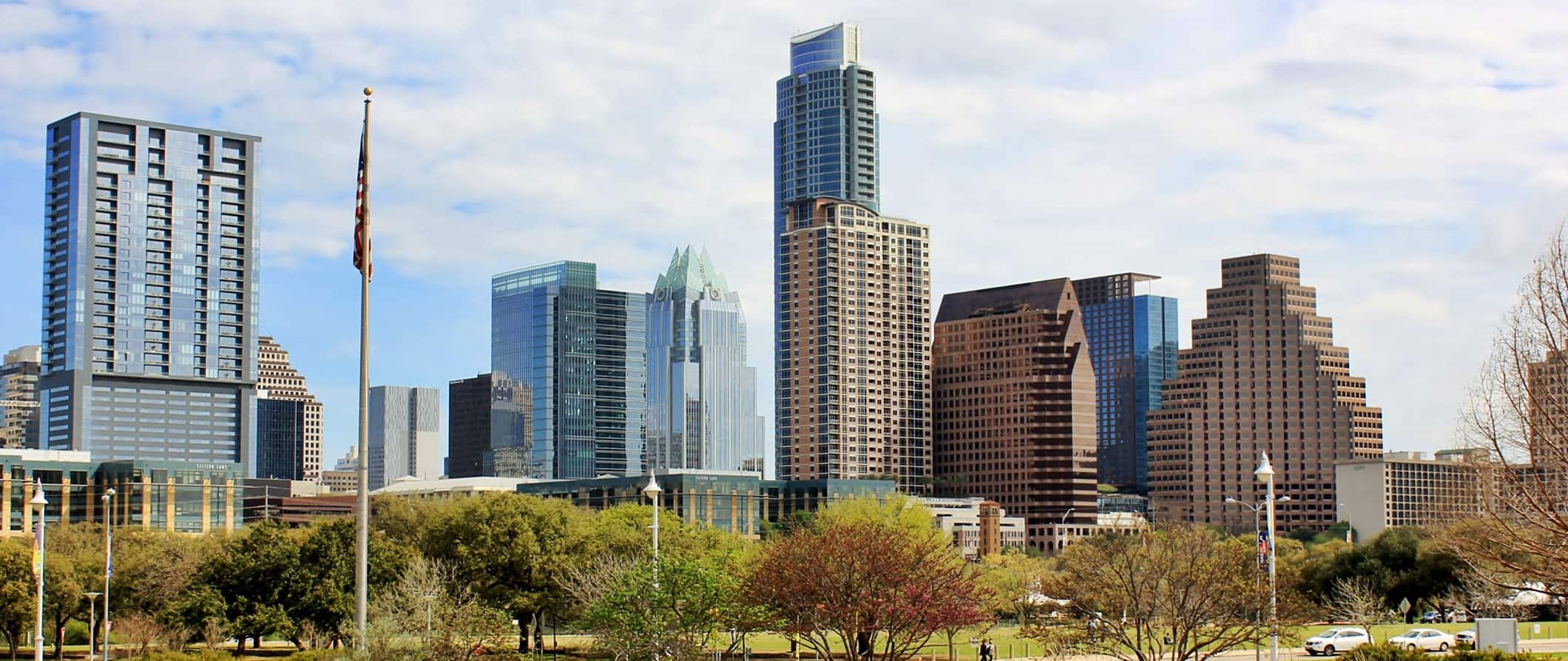 city skyline in Austin