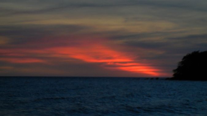 sunset on bamboo island