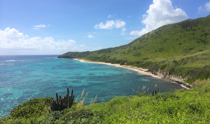 杰克湾，圣湾的海滩。Croix USVI.