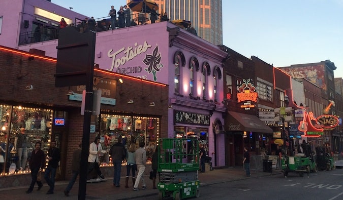 a street of music bars in nashville