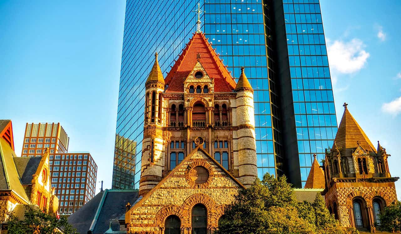 Trinity Church on a summer's day in Boston, USA