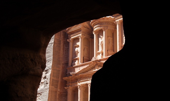 The historic treasury at the Wonder of the World Petra in Jordan