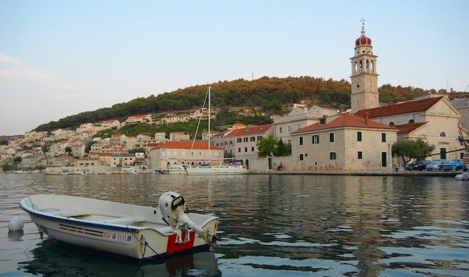 jumping off the busabout boat in croatia