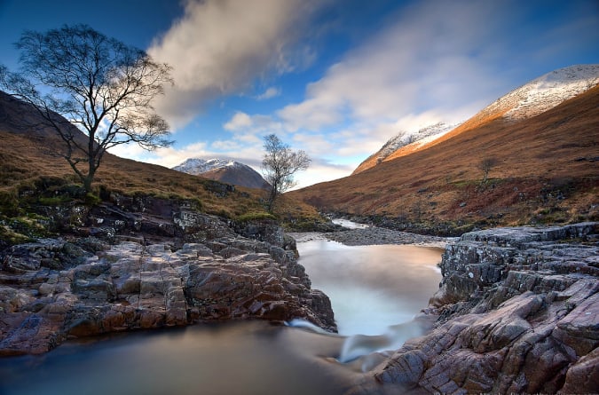 Photo of waterfall, Glen Ivet Valley in Scotland by Laurence Norah