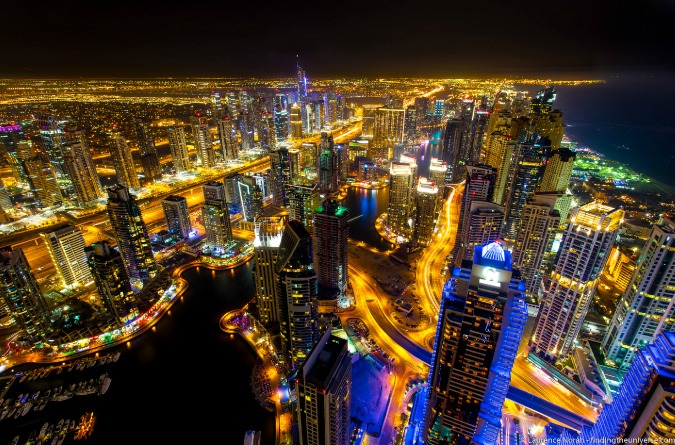 Picture of the Dubai marina night skyline