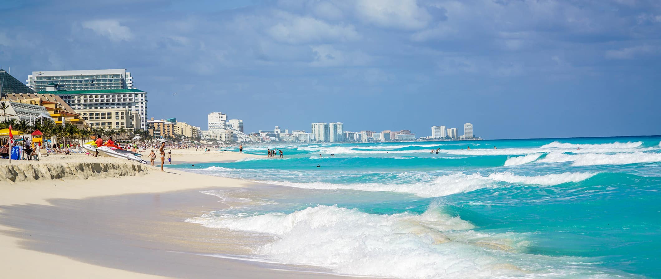 The beautiful beaches and coastline of Cancun, in sunny Mexico