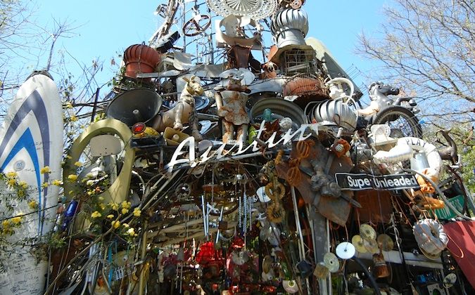 The Cathedral of Junk in Austin, Texas main entrance