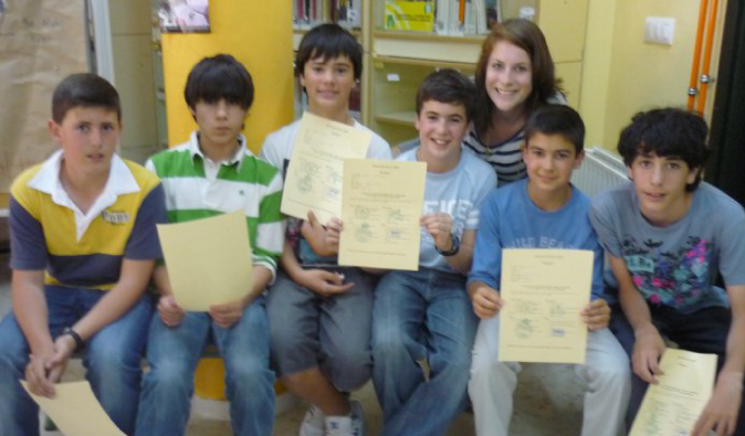 Students learning English in Spain