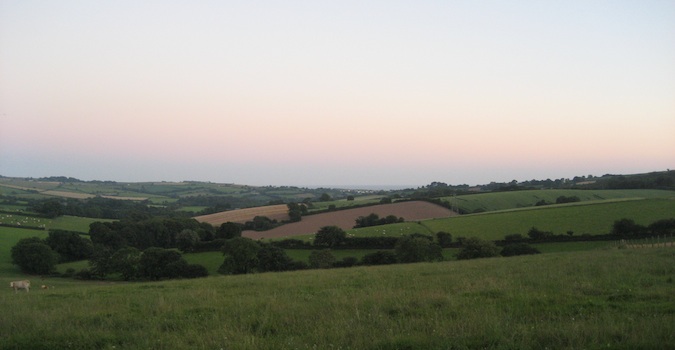 The green countryside in Cornwall, England