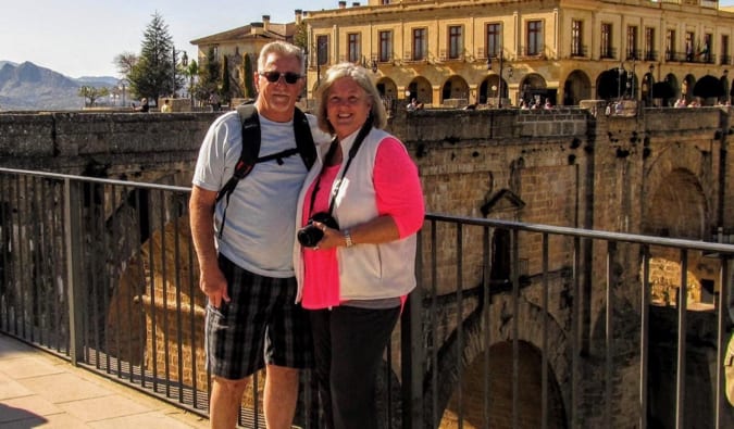 retired travelers posing for a photo