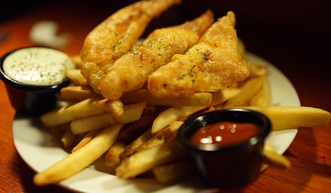 Fish and chips close up Ireland