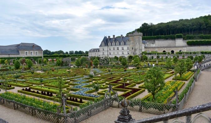 The gardens of the Villandry chateau in France