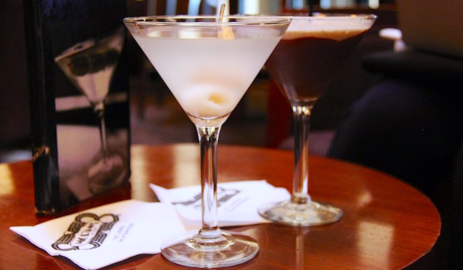 Expensive cocktails sitting on a table in Sydney, Australia