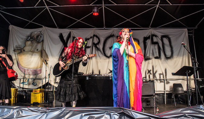 Dressed up drag performers in Kreuzberg, Berlin LGBT pride event